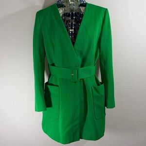 Zara Green Belted Blazer / Blazer Dress